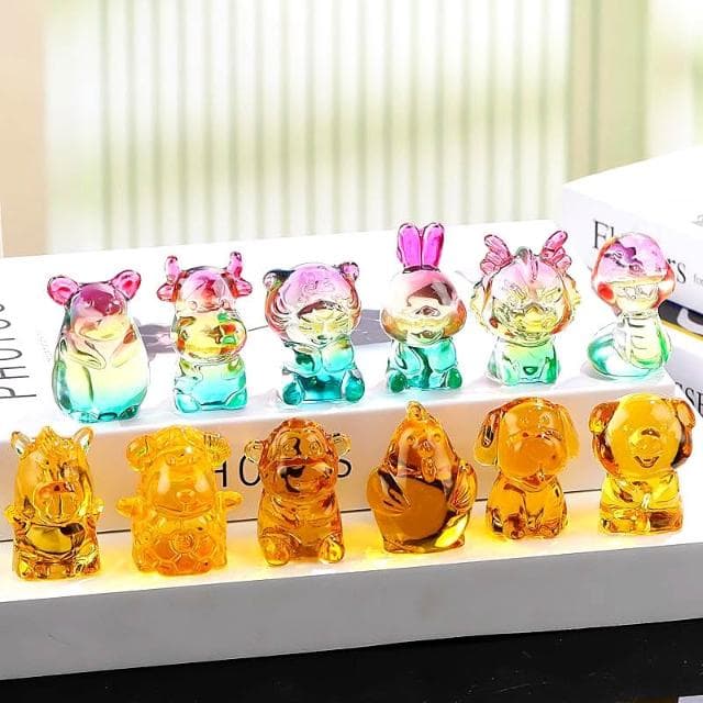 水晶龍擺件 十二生肖擺飾 招財開業禮品 龍年 年會送禮 交換禮物 居家裝飾 小公仔 吉祥如意