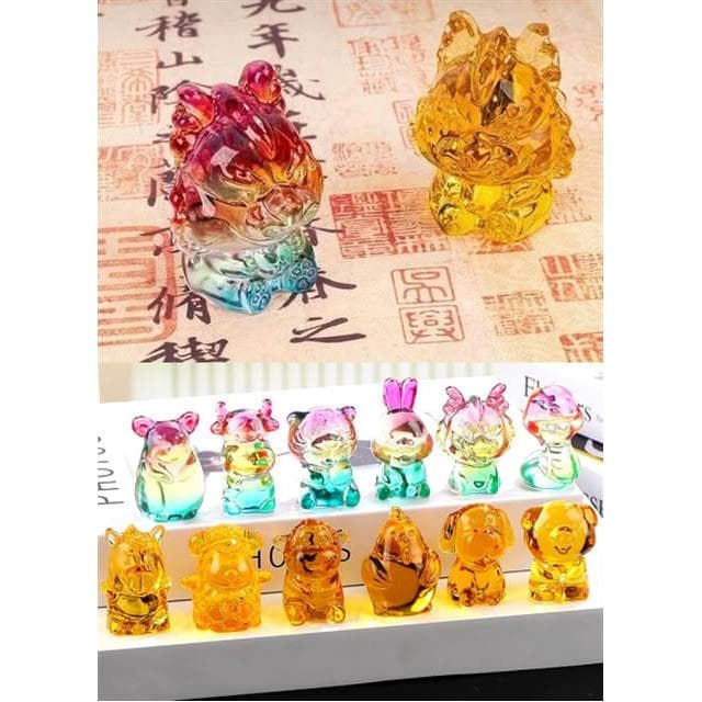 水晶龍擺件 十二生肖擺飾 招財開業禮品 龍年 年會送禮 交換禮物 居家裝飾 小公仔 吉祥如意