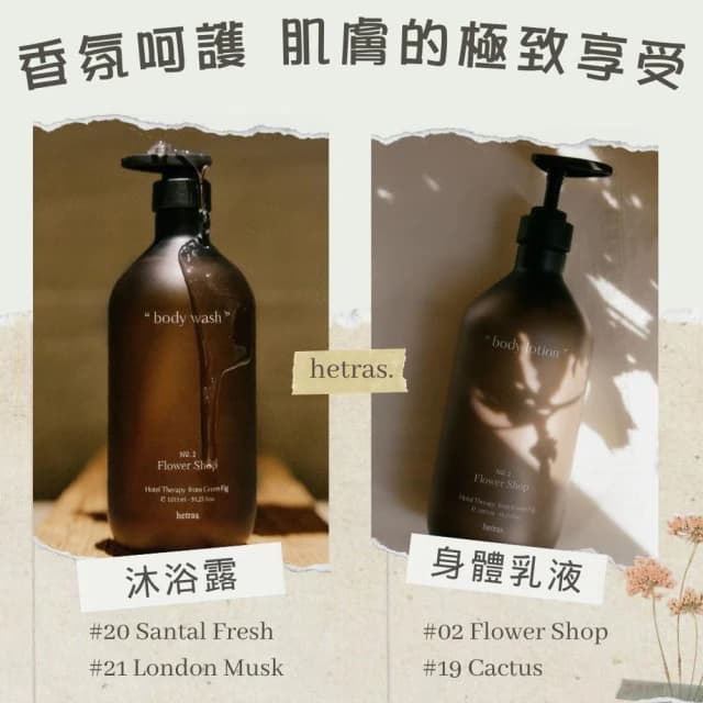 【HETRAS】飯店療癒沐浴乳 / 潤膚乳 (((香氛 沐浴乳 身體乳 保濕 香氛 無花果 花香 乳液 洗澡 hetras 庶務客)))
