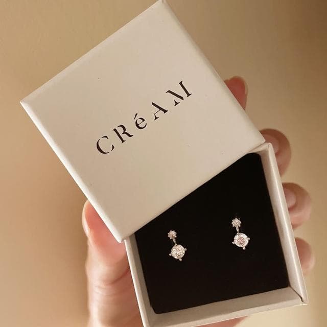 【CReAM】Inez迷你純銀鍍14K金色銀色 大小方鑽圓鑽雙鑽亮鑽小耳環(新年 過年 送禮 禮物)