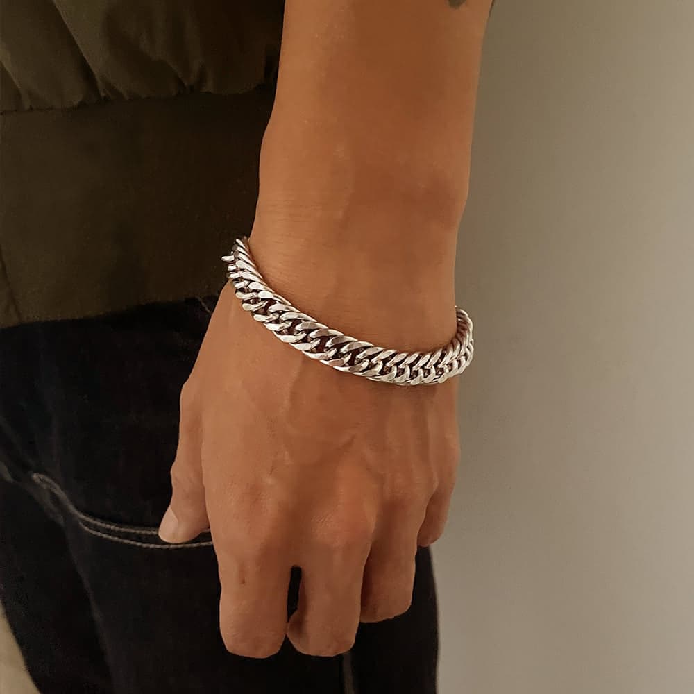 【CReAM】Holt古巴鍊粗曠個性潮男型男嘻哈中性男性手鍊手環(生日 禮物 送禮 禮盒)