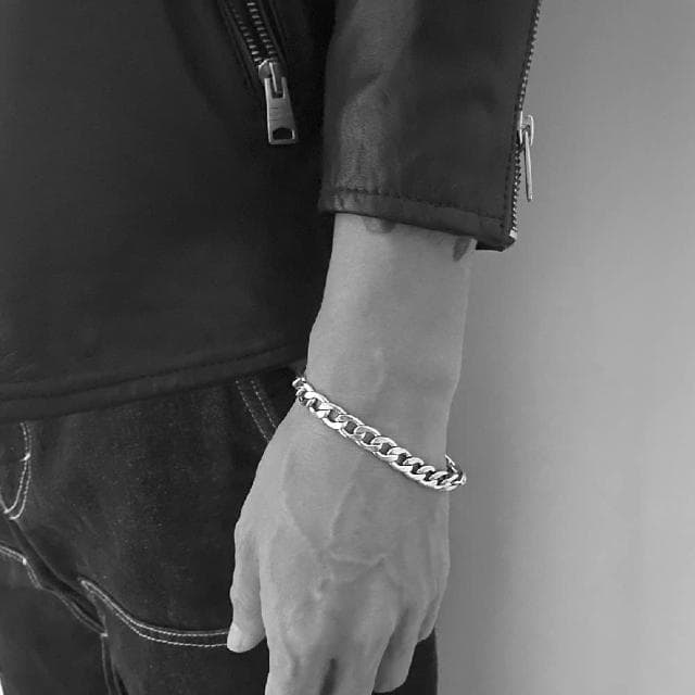 【CReAM】Noah不鏽鋼潮男型男嘻哈個性中性男性扁鍊手鍊手環(生日 禮物 送禮 禮盒)