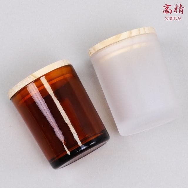 【Kao jing 高精】木蓋蠟燭玻璃杯 玻璃杯 玻璃罐 香氛蠟燭杯 蠟燭 香薰蠟燭 擴香瓶 香氛蠟燭 精油蠟燭