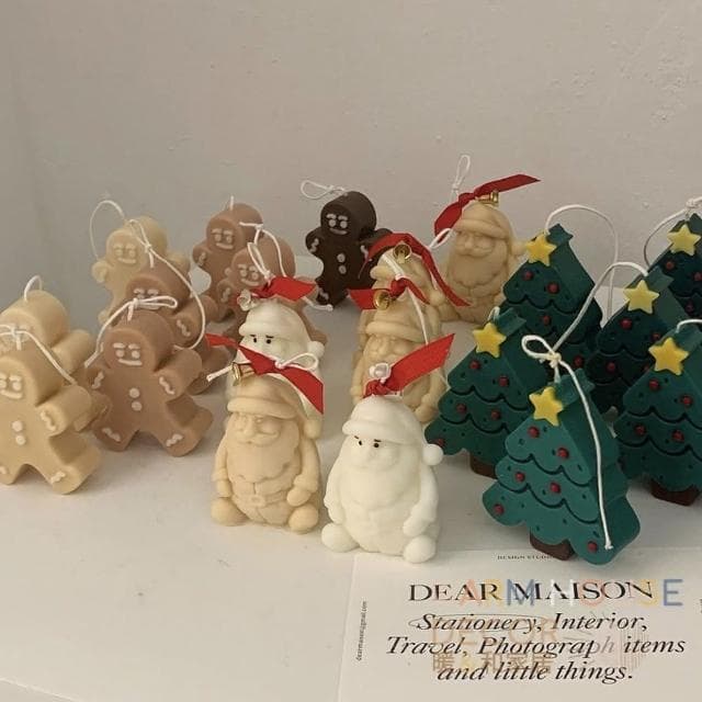 【Warm House Decor 暖和家居】韓系ins風薑餅人蠟燭(聖誕結佈置 聖誕交換禮物 節慶小裝飾 聖誕交換禮物 可愛小蠟燭 聖誕蠟)