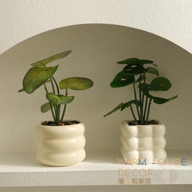 【Warm House Decor 暖和家居】北歐仿真龜背葉 (仿真植物 龜背竽 綠化植物 盆栽裝飾)