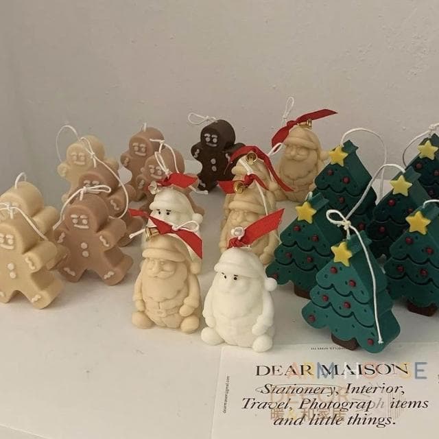 【Warm House Decor 暖和家居】韓系ins風薑餅人蠟燭(聖誕節佈置 聖誕交換禮物 節慶小裝飾 聖誕交換禮物 可愛小蠟燭)