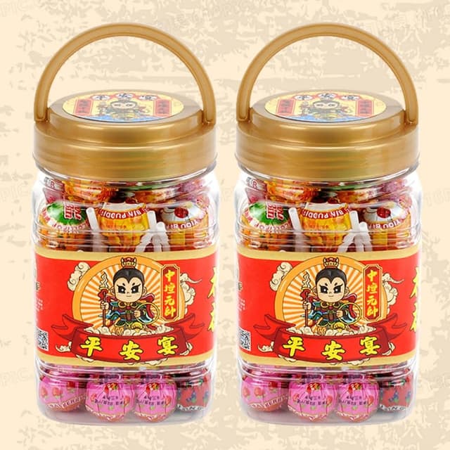 【晨豐商行】三太子最愛棒棒糖方桶瓶裝/40入/三太子最愛棒棒糖.太子生日秒殺供品三太子棒棒糖方桶瓶裝