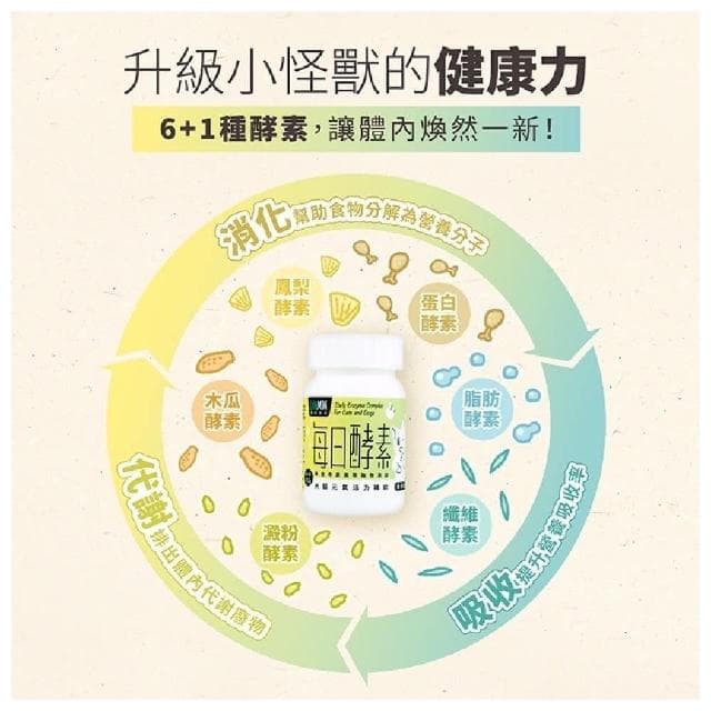 【怪獸部落】每日酵素 活力補給 40g(寵物保健品 寵物保養品 犬貓保健)