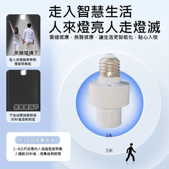 【LAVIDA 育兒好好玩】智能語音LED燈頭開燈關燈神器 免關燈 智能燈座 聲控燈 智能燈泡 聲控燈座 無線燈座
