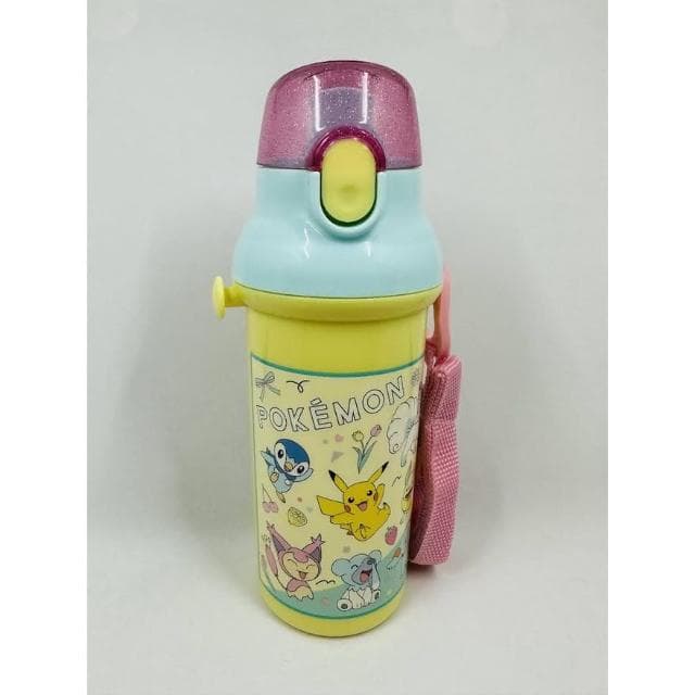 【Skater】附揹帶/姓名貼 日本2023黃色寶可夢 兒童矽膠直飲式水壺 480ml (交換禮物 聖誕禮物 銀離子 PSB5SANAG)