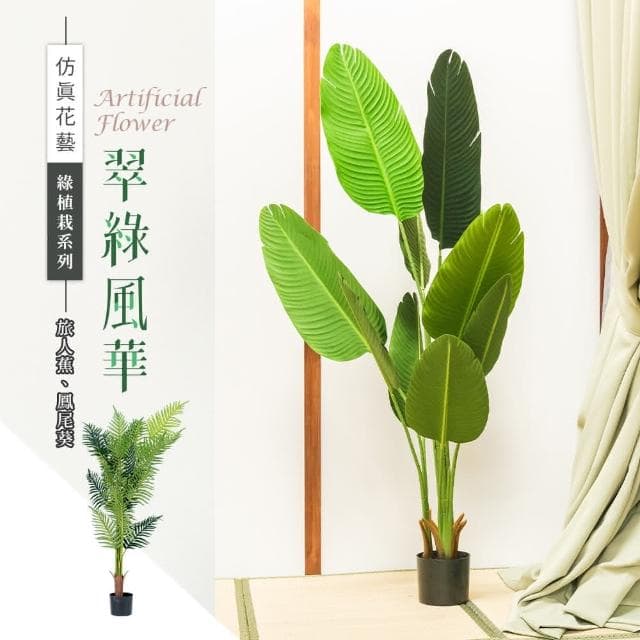 【dayneeds 日需百備】仿真草植-綠植栽系列/翠綠風華 2款可選室內植物/懶人盆栽/室內盆栽/落地植栽