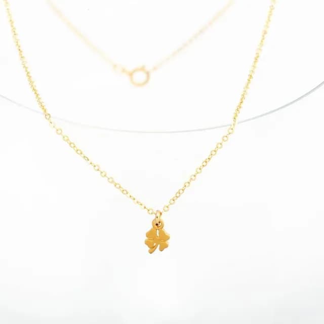 【Angel & Me】幸運草 s925 純銀 厚鍍 24k純金 項鍊 生日禮物