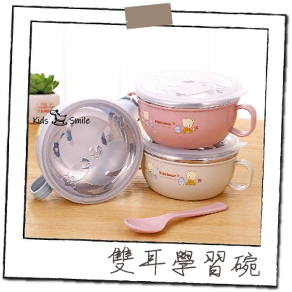 不銹鋼保溫碗兒童碗 兒童餐具 不銹鋼保溫碗 幼稚園餐具卡通注水碗