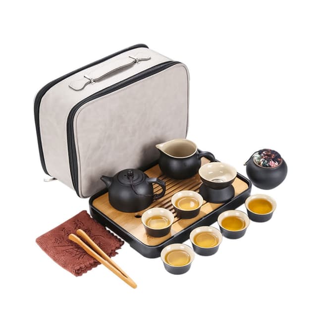 15件套旅行功夫茶具套裝組合 茶具禮盒 茶具組 茶壺 茶杯 旅行茶具 泡茶組 茶具套裝 茶具