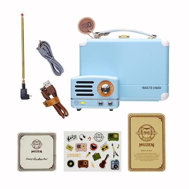 【MUZEN】OTR經典復刻藍牙音響收音機-經典版(希臘藍 尾牙 抽獎 情人節禮物)