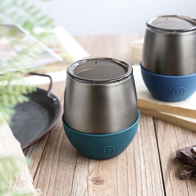 【HYDY】雙層隨行保溫杯 240ml 鈦灰杯 (孔雀綠/海軍藍/摩卡/油墨黑) 蛋型杯 保溫杯 咖啡杯 交換禮物 聖誕禮物 送禮 生日禮物 禮品