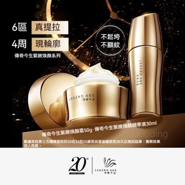 【傳奇今生】傳奇今生緊致煥顏系列緊致煥顏霜+緊緻煥顏精華液抗老除皺精華液臉部保養撫平細紋熨斗美妝保養延緩衰老保養品除皺保養品