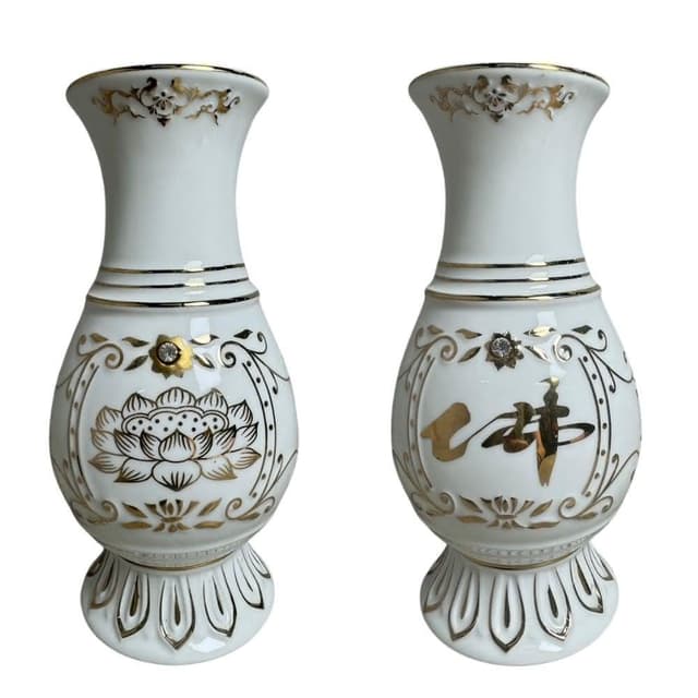 永羣沉香 花瓶 陶瓷花瓶 佛字 蓮花 宗教用品 佛具
