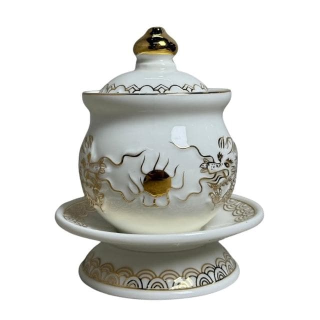 永羣沉香 供杯 雙龍陶瓷杯 陶瓷 雙龍 單杯組 神明 祖先都適用