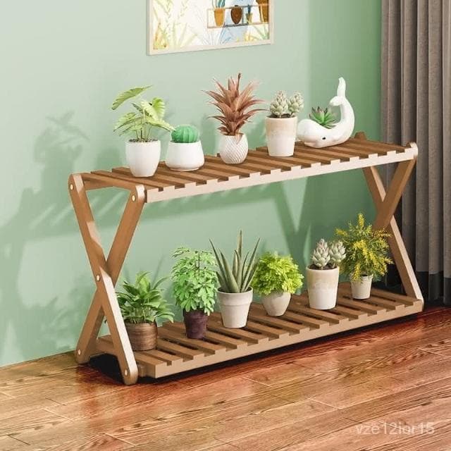 材質保證 陽臺花架子室內多層實木客廳傢用置物架多肉綠蘿花盆架裝飾植物架花架子 傢用盆栽 盆栽花架 多層花架