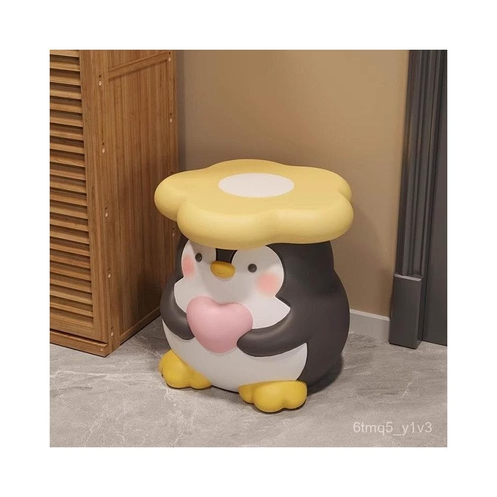 新品 廠家直銷 可愛企鵝換鞋凳可愛玄關客廳落地擺件創意裝飾品搬新家喬遷禮物