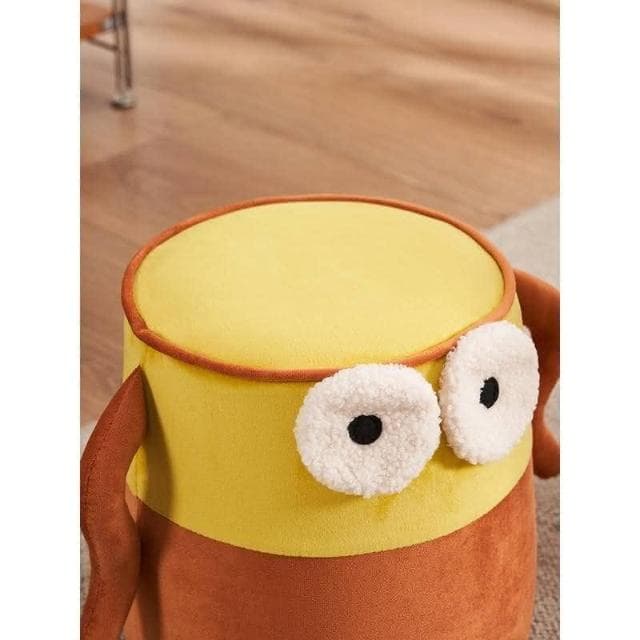 創意大眼黃人沙發凳 卡通穿鞋凳換鞋凳 簡約現代可拆洗腳凳 喬遷禮物