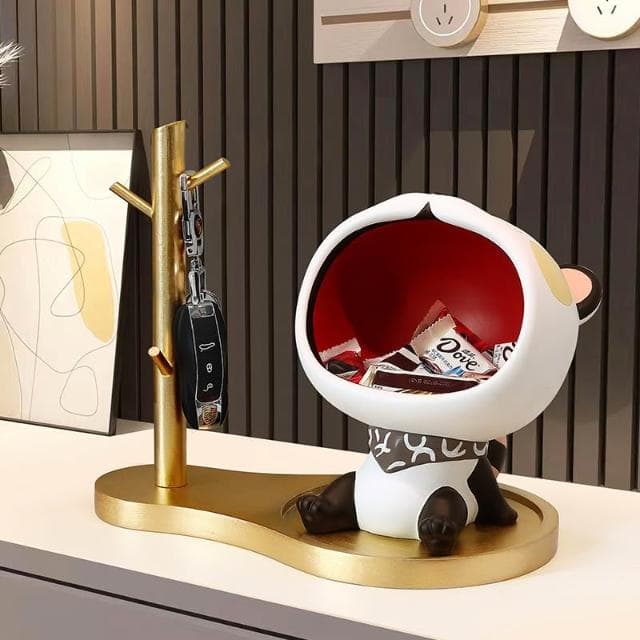 卡通可愛大嘴桌面擺件玄關鑰匙收納入戶客廳家居裝飾喬遷新居禮物