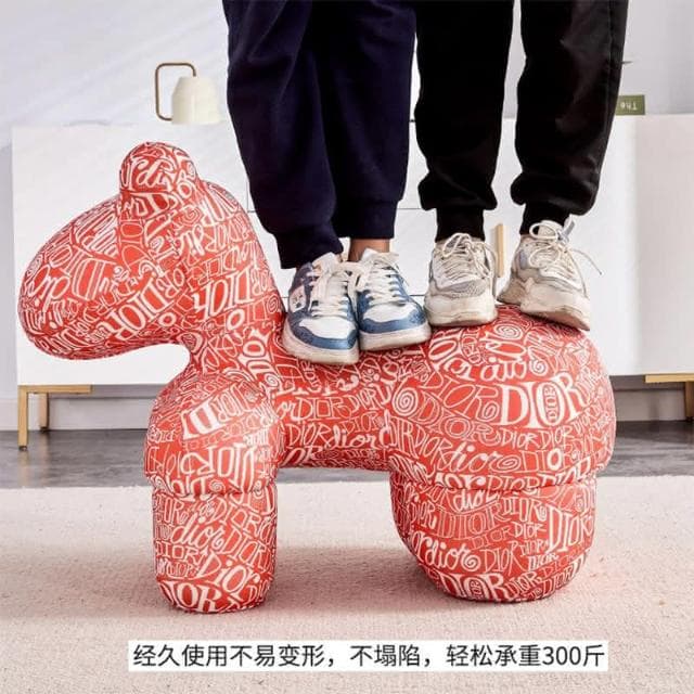 網紅小馬椅創意椅子座椅造型兒童動物凳客廳落地裝飾擺件喬遷禮物