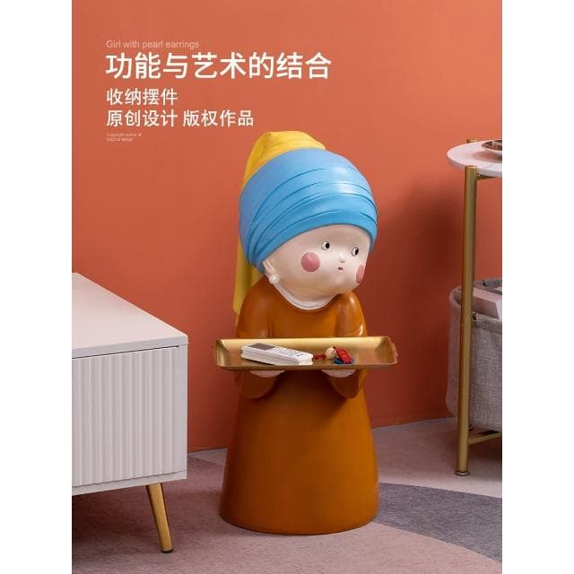 梵高藝術家託盤大型落地擺件創意客廳玄關輕奢家居軟裝飾喬遷禮物