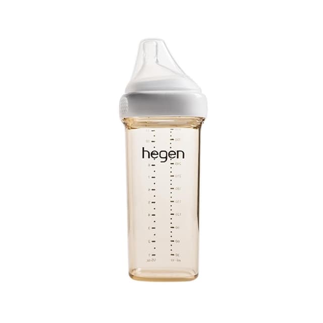 【hegen】金色奇蹟PPSU多功能方圓型寬口奶瓶 330ml -象牙白