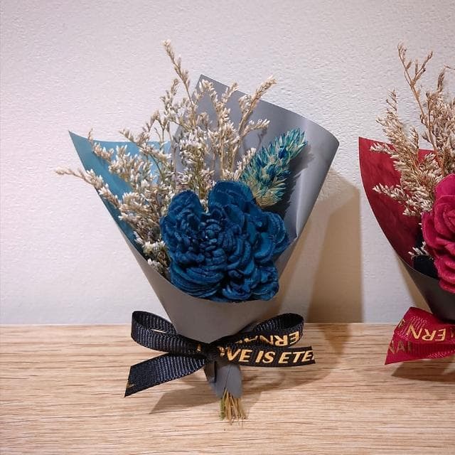 KIRA與花花藝Best wishes迷你小花束金莎禮盒/黑色款/星空藍(乾燥花/生日禮物/情人節禮物/交換禮物)
