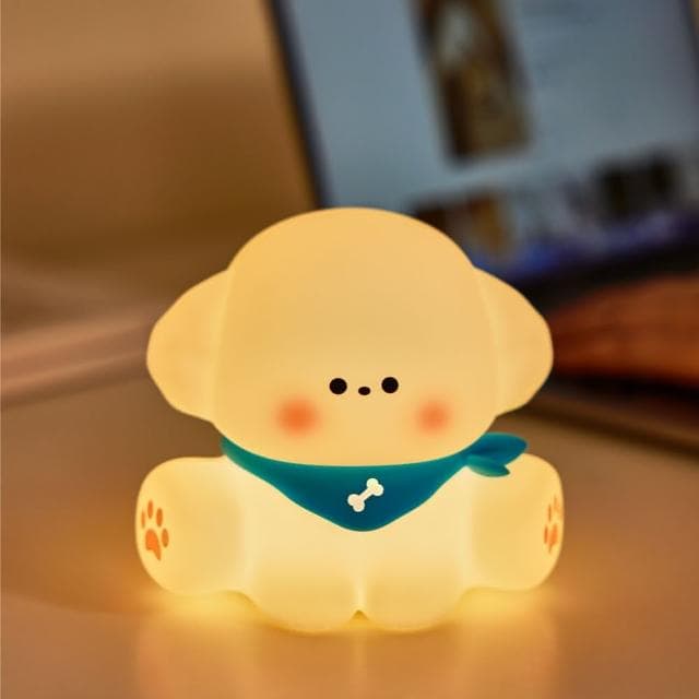 小奶狗拍拍燈 拍拍燈 小夜燈 睡眠燈 捏捏燈 卡通陪睡燈 柔軟拍拍燈 交換禮物 生日禮物 聖誕節 畢業禮物