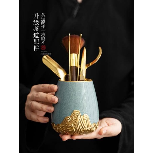 茶道六君子套裝中式高檔茶臺桌泡茶工具茶刀茶夾刷配件大全