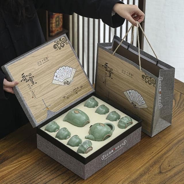 小慕Kogure 茶具 哥窯茶具套裝 家用輕奢中式高檔陶瓷 禮品茶壺功夫茶杯 伴手禮禮盒裝