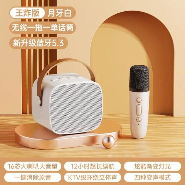 2025新款話筒音響一體麥克風家用無線藍牙k歌兒童家庭ktv套裝聲卡