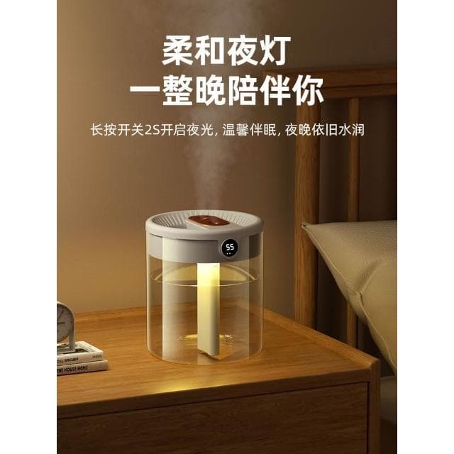 小楊哥推薦 2L大容量加濕器家用臥室靜音小型簡易usb插電孕婦嬰兒空氣辦公室桌面便攜式迷你噴霧空氣淨化器