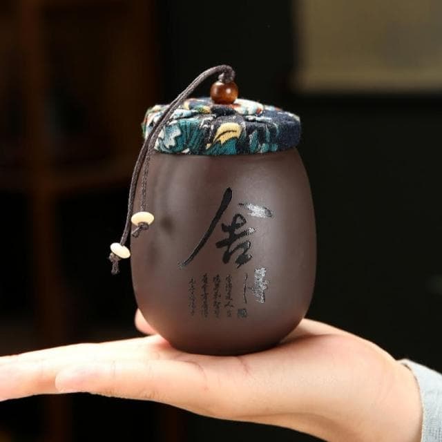 紫砂小茶罐 茶倉900ml｜(茶葉罐 香料罐 茶道 茶具配件 日式茶葉罐 茶甕  旅行茶葉罐 茶葉盒 裝茶葉 乾料收納 密封)