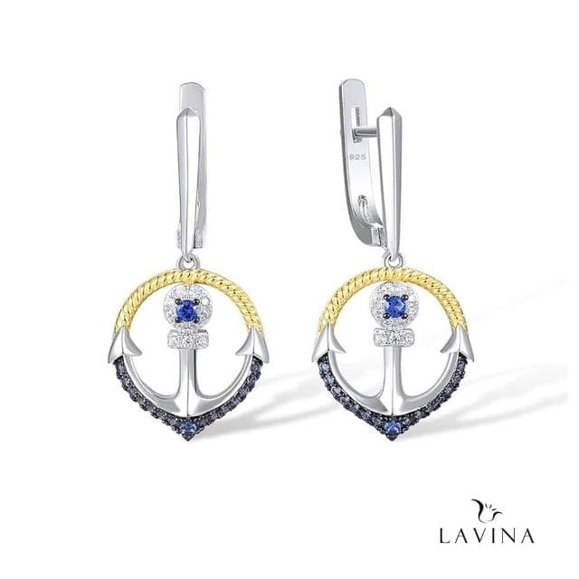 【Lavina 菈薇娜】LAVINA簡雅之光系列-925銀深海錨影垂吊耳飾