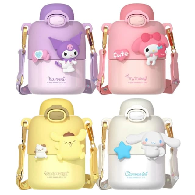 【SANRIO 三麗鷗】可愛彈蓋保溫瓶430ML (正版授權 運動水壺 兒童水壺 隨身水壺 隨身杯 大容量水瓶 母嬰Tritan材質 茶杯 保溫瓶 Y式吸嘴 送禮 生日禮物 交換禮物 聖誕禮物)