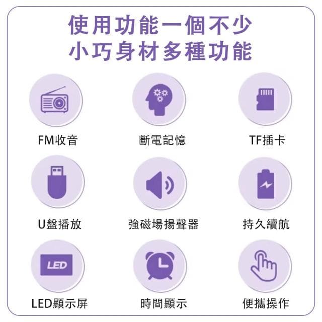 FM收音機多媒體播放器 收音機 USB隨身聽 MP3播放器 老人收音機 口袋收音機 廣播電臺 U盤/TF播放 帶時間顯示 送長輩好禮
