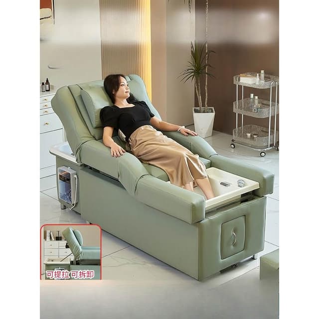 電動背部升降頭療足療足浴沙發一體床洗腳按摩床SPA洗頭采耳沐足