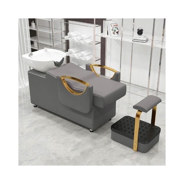 洗頭床理髮店專用最新款美髮店半躺式沖頭床帶腳踏網紅款廠家直銷