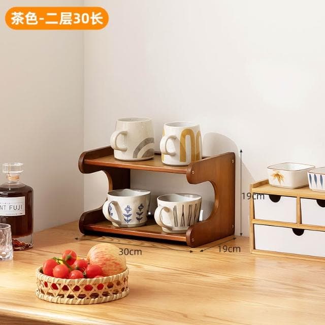 水杯子收納置物架桌面杯架茶具儲物馬克杯水吧咖啡家用餐邊櫃多層