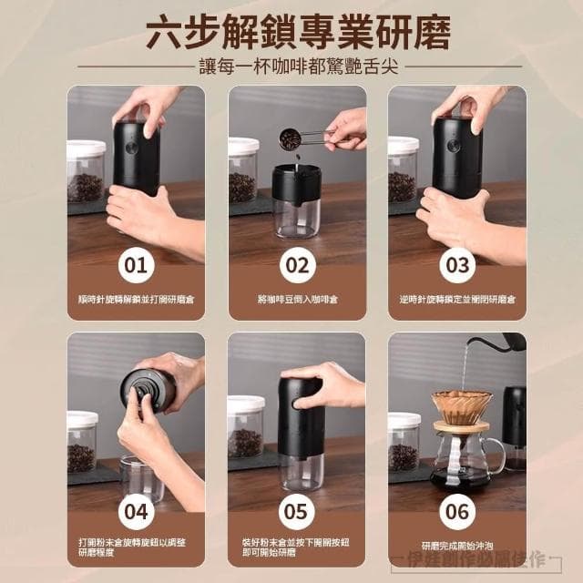 意式電動咖啡磨豆機 自動磨粉咖啡機 便攜咖啡豆研磨機 小型咖啡機 母親節禮物