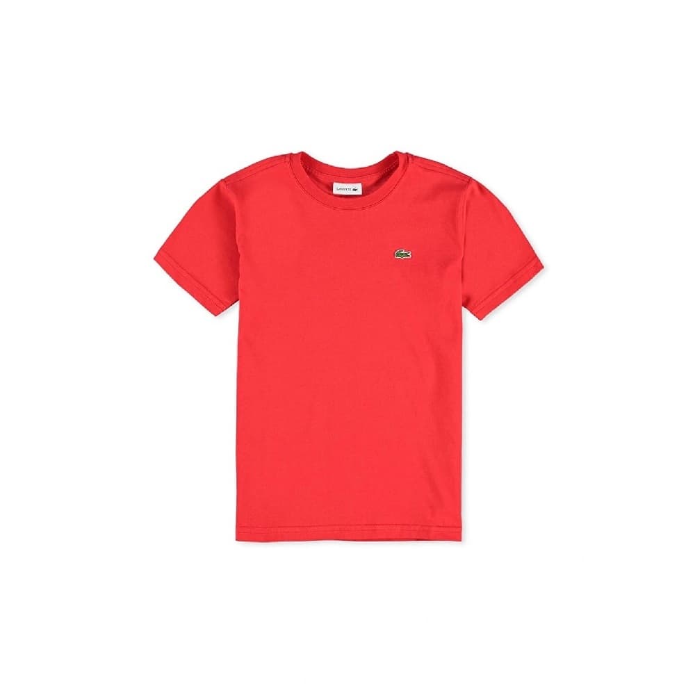 【LACOSTE】LACOSTE 鱷魚 10A/10YR 紅色 深藍 小孩上衣 童裝 圓領短袖T恤 圓領衫(10A/10YR 童裝)