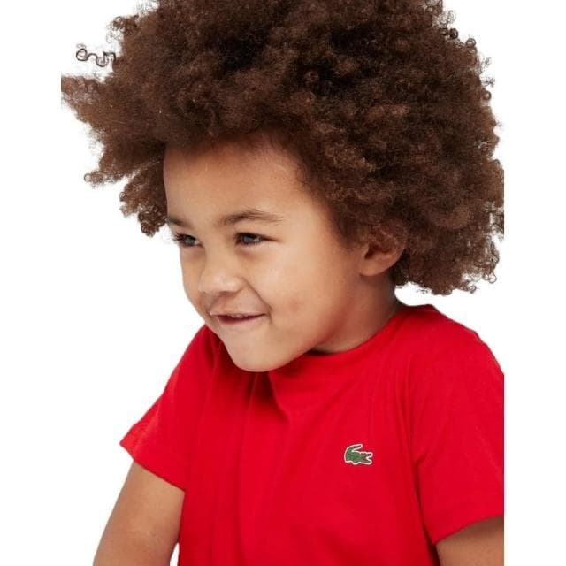 【LACOSTE】LACOSTE 鱷魚 10A/10YR 紅色 深藍 小孩上衣 童裝 圓領短袖T恤 圓領衫(10A/10YR 童裝)