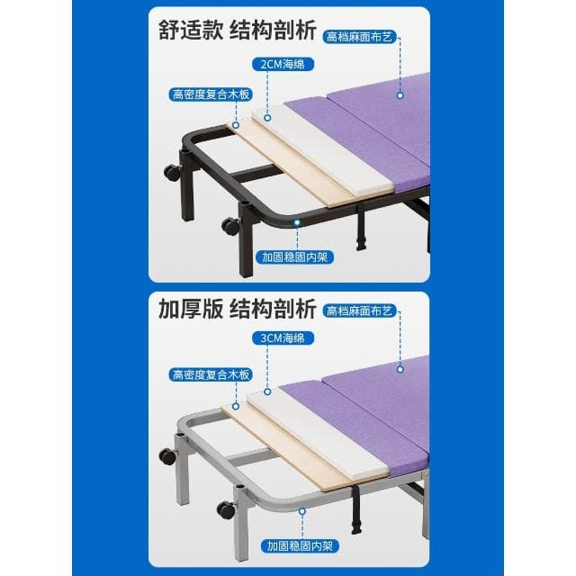 折疊床單人午休床辦公便攜四折床簡易成人兒童午睡厚薄墊防滑陪護