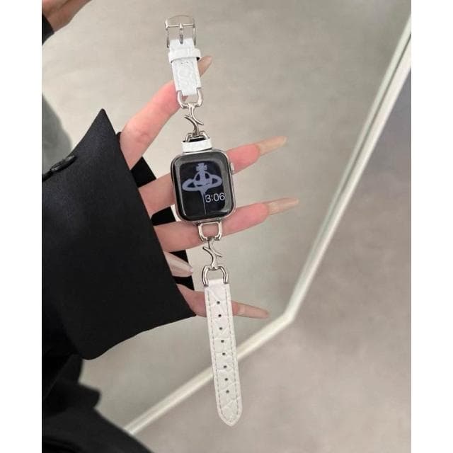 GTPSHOP  蘋果手錶真皮錶帶 iwatch10 蘋果手錶 S9 8 7 se 高級手錶 小香風真皮錶帶 鱷魚紋 蘋果手錶氣質皮錶帶 蘋果替換錶帶