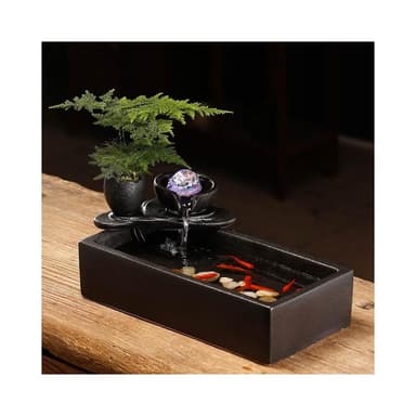 創意流水生財迴圈水招財辦公室桌面裝飾品茶几噴泉小擺件開業禮物