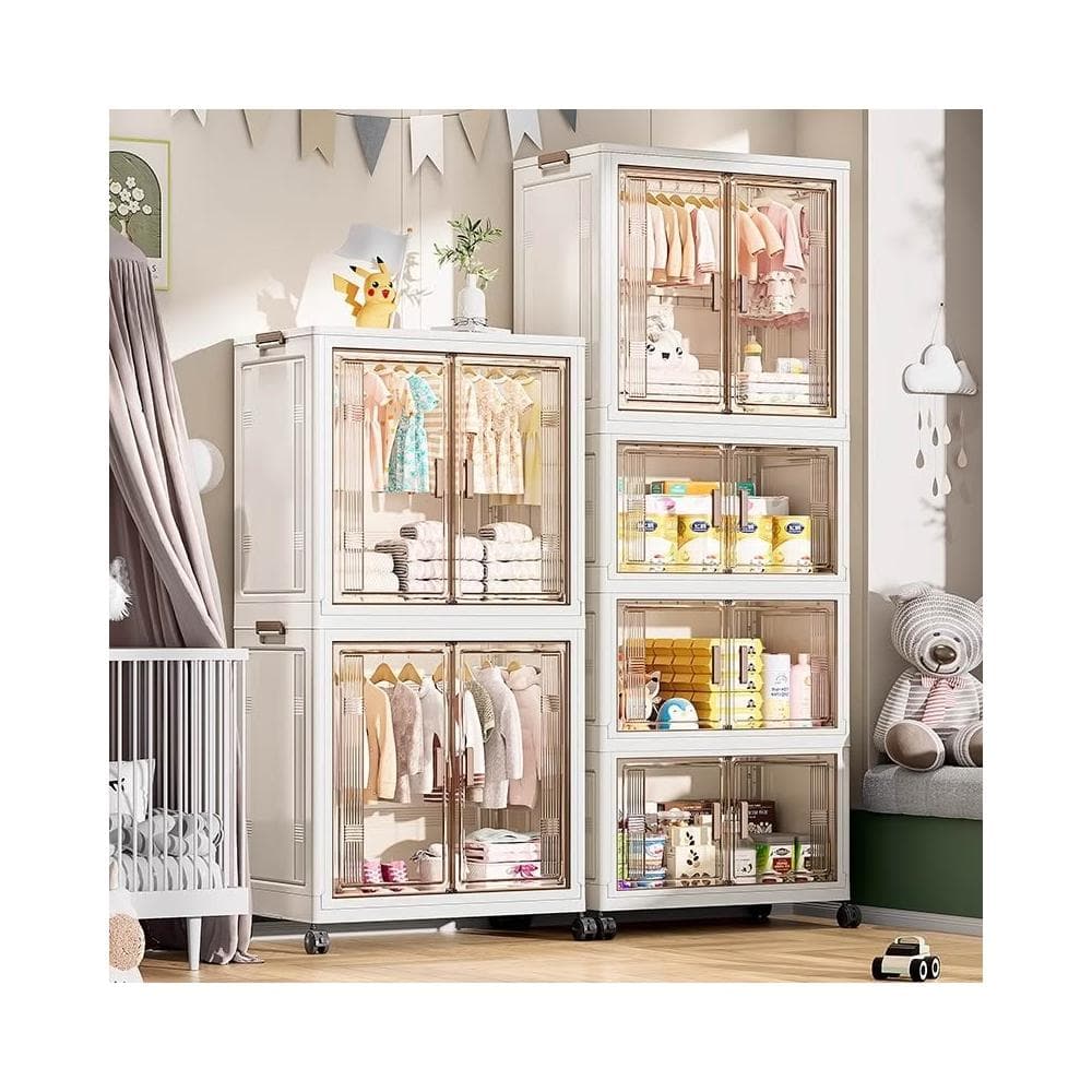 友耐嚴選家用折疊儲物櫃整理櫃寶寶嬰兒玩具透明整理櫃子寶寶衣櫃